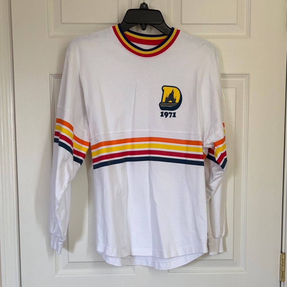 Disney White Shirt with Bold Multicolor Logo